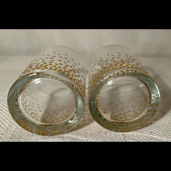 Set Of 2 MCM Cool Cocktail Glasses W Gold Dots TMD Holdings. Beautiful Glassware - Picture 6 of 6